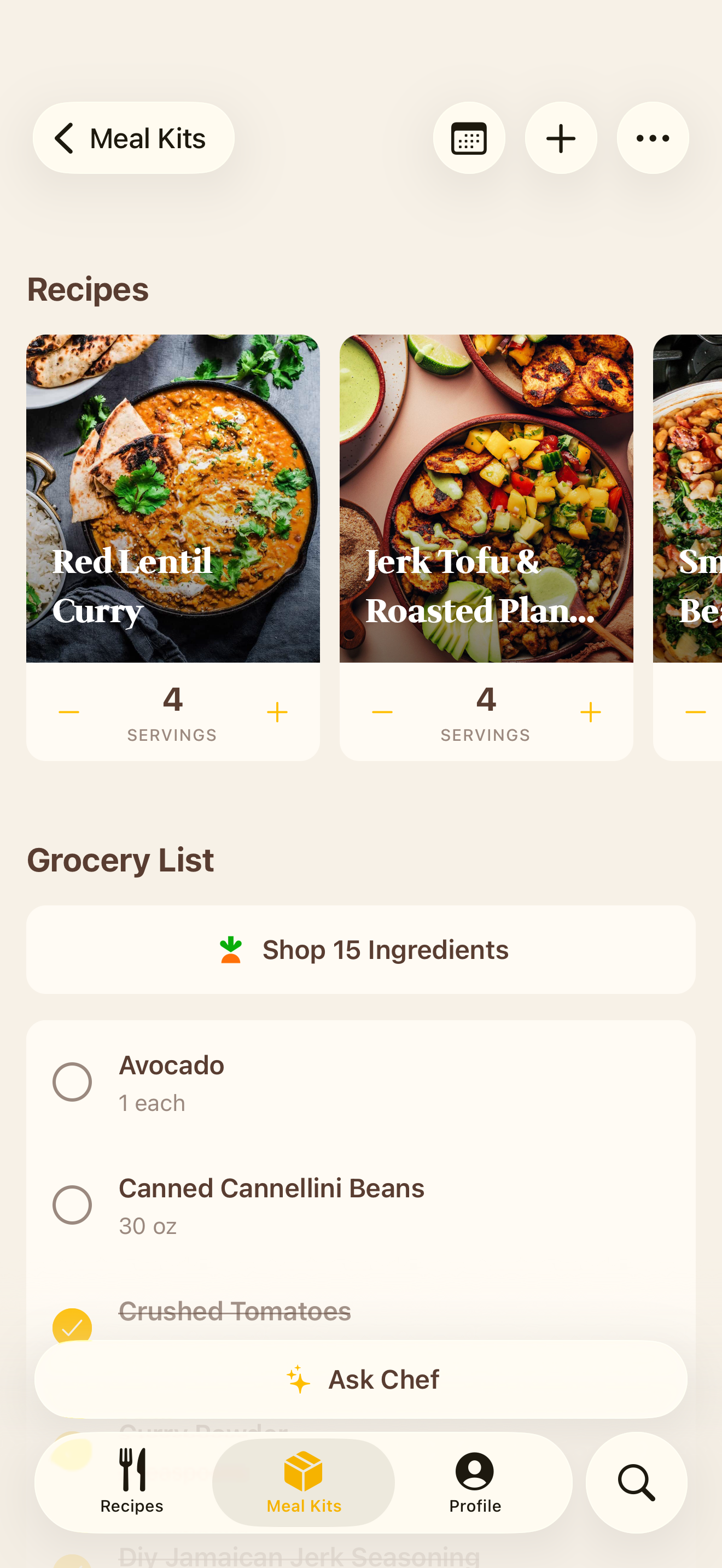 Send groceries to Instacart for delivery