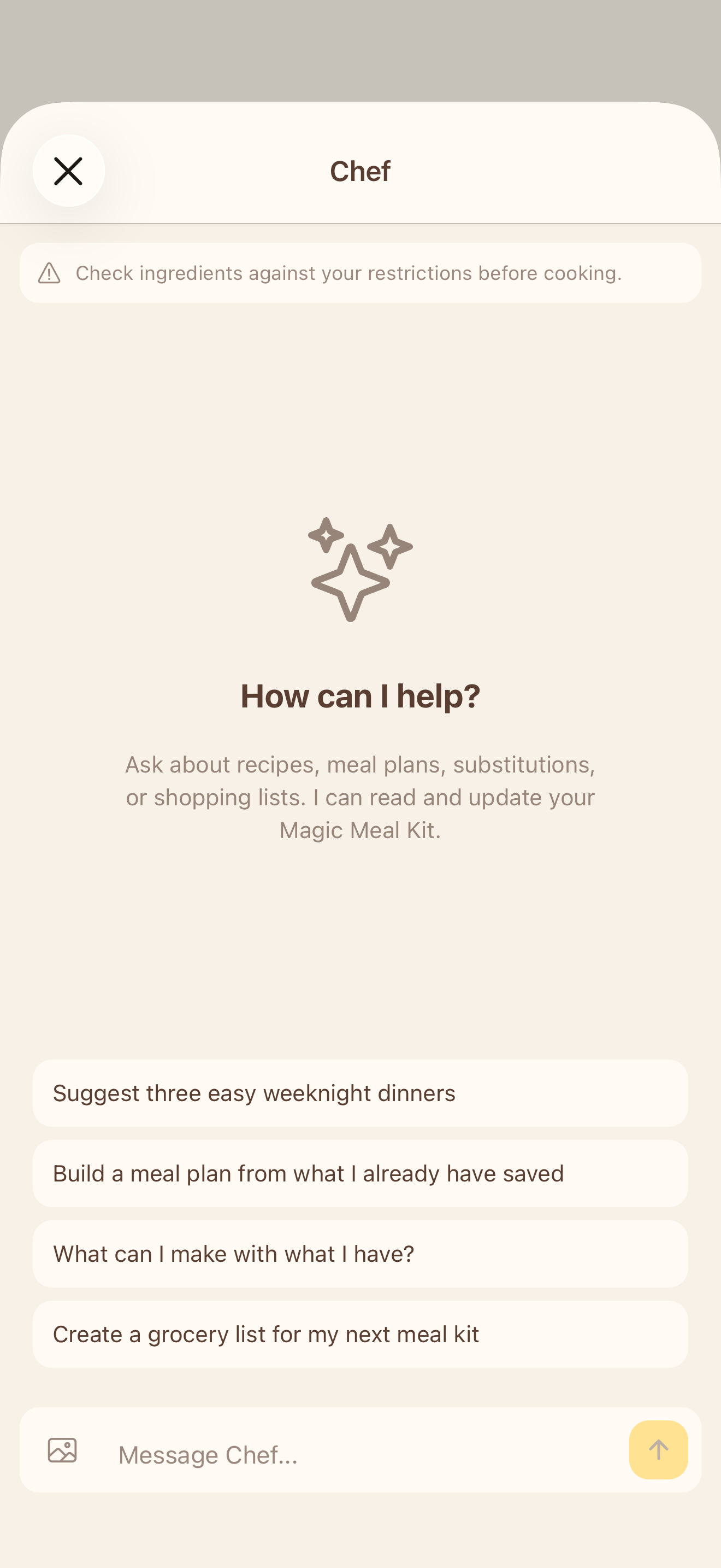 Chef, the AI kitchen companion that reads and updates your Magic Meal Kit