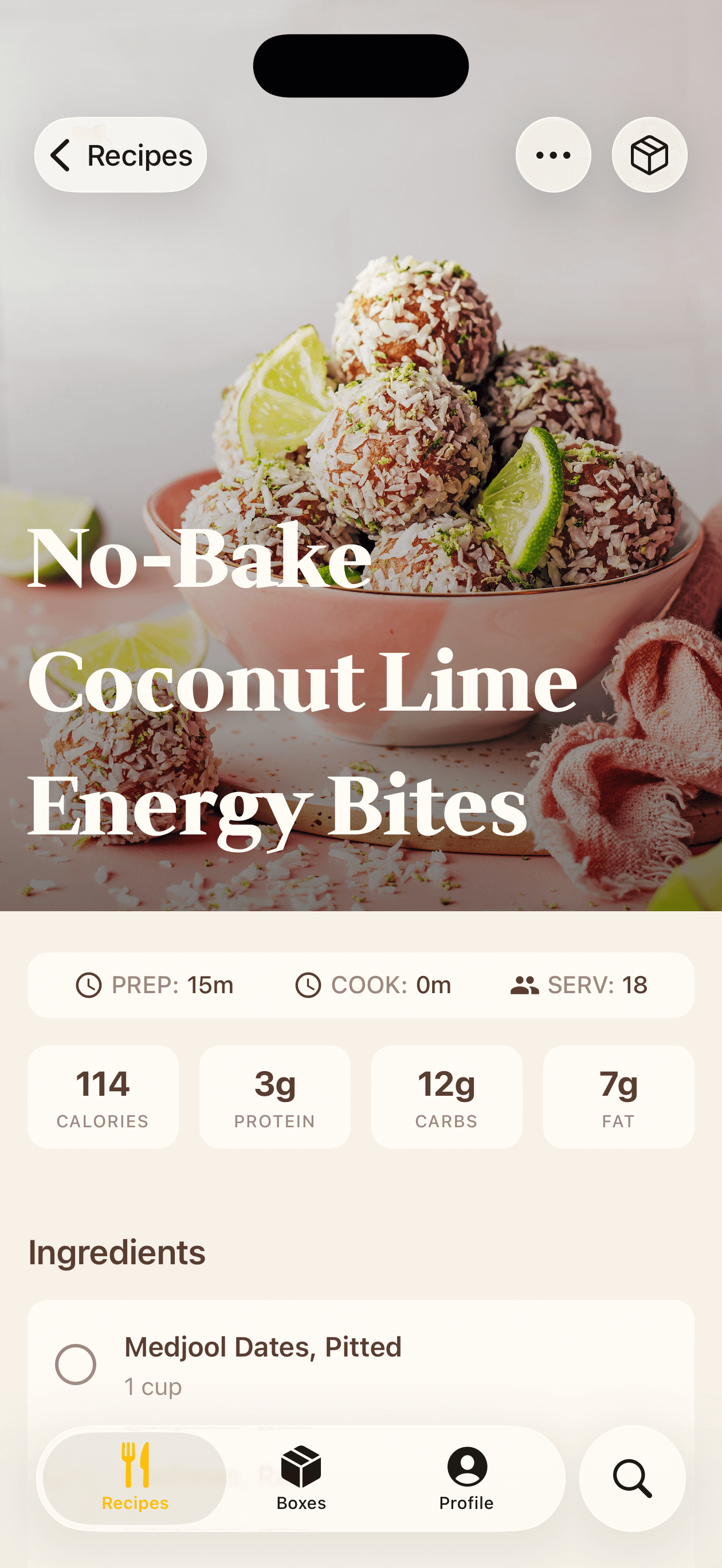 Magic Meal Kit app showing your recipes